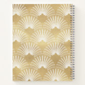 Carnet Motif Art déco géométrique or & blanc (Dos)