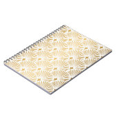 Carnet Motif Art déco. Simples grappes blanches et dorées (Côté gauche)