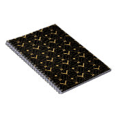 Carnet Motif Art déco. Simples grappes noir et or (Côté Droit)
