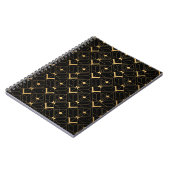 Carnet Motif Art déco. Simples grappes noir et or (Côté gauche)