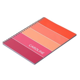 Carnet Motif artistique personnalisé de bandes multicolor