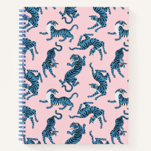 Carnet Motif asiatique de tigre bleu