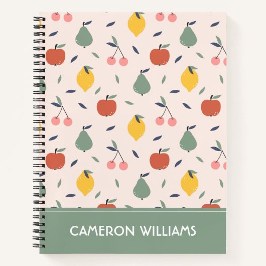 Carnet Motif aux fruits mignons (Devant)