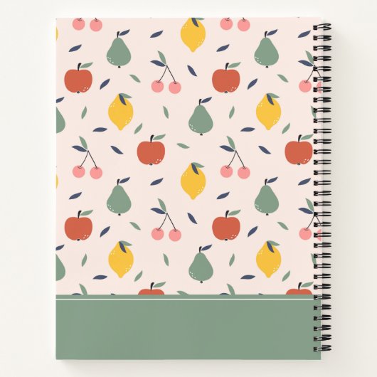 Carnet Motif aux fruits mignons (Dos)