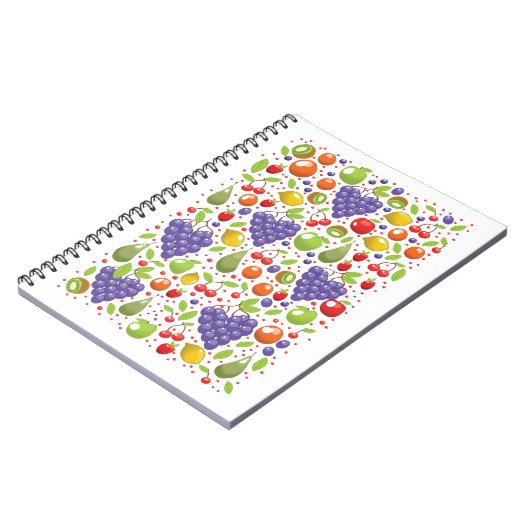 Carnet Motif aux fruits mignons (Côté gauche)
