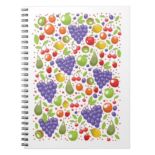 Carnet Motif aux fruits mignons (Devant)