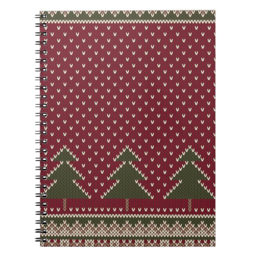 Carnet Motif avec arbres de Noël (Devant)