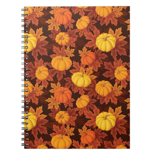Carnet Motif avec citrouille et érable d'automne (Devant)