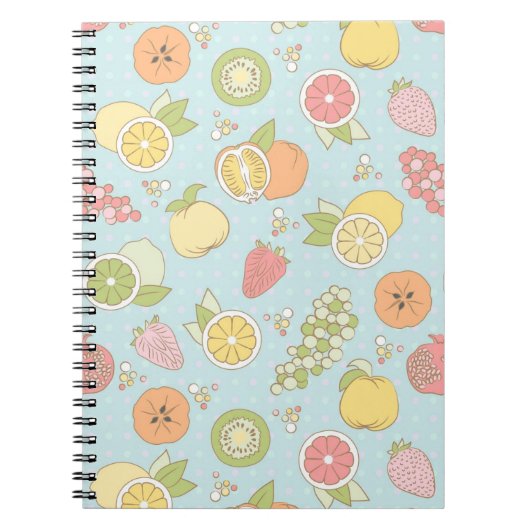 Carnet Motif avec des fruits et des baies (Devant)