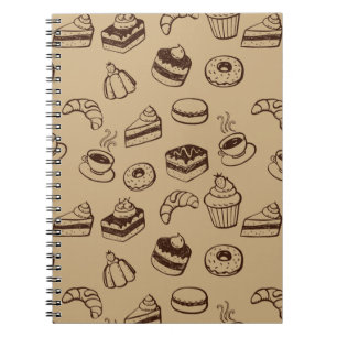 Carnet Motif avec des gâteaux, des desserts et la
