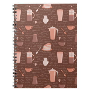 Carnet Motif avec les éléments relatifs de café