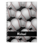 Carnet Motif Baseballs (Devant)
