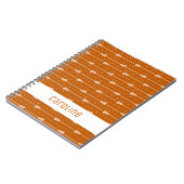 Carnet Motif Bâtonnets Orange Brûlé Blanc et Lignes Point (Côté gauche)