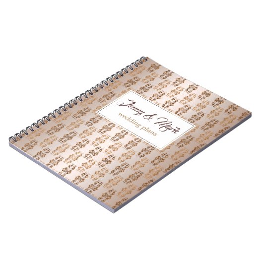 Carnet Motif beige de gradient baroque de style. Texte (Côté gauche)