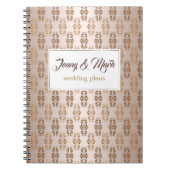 Carnet Motif beige de gradient baroque de style. Texte (Devant)