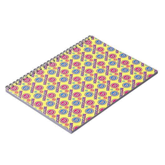 Carnet Motif Bitcoin coloré (Côté gauche)