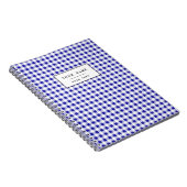 Carnet Motif blanc de guingan de bleu marine (Côté Droit)