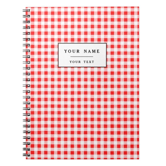 Carnet Motif blanc rouge de guingan (Devant)