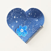 Carnet Motif bleu blanc avec fleurs (Dos)
