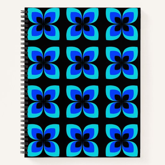 Carnet Motif Bleu Bleu Bleu Bleu Deux Lumineux (Devant)