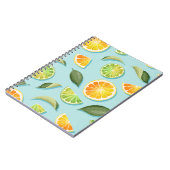 Carnet Motif bleu citron vintage (Côté gauche)