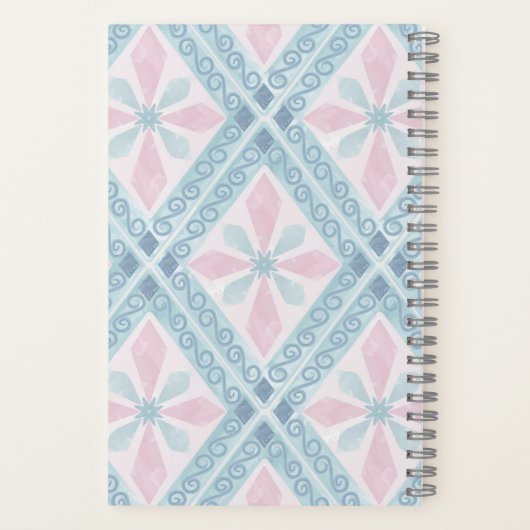 Carnet motif bleu en forme de diamant (Verso)