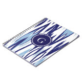 Carnet Motif bleu et blanc chic d'ikat d'aquarelle (Côté gauche)