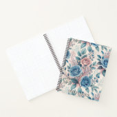Carnet Motif bleu et rose sur blanc doux (Intérieur)