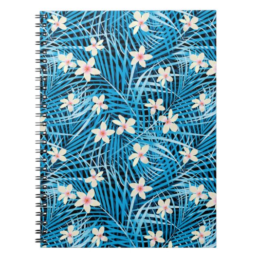 Carnet Motif bleu Feuille (Devant)