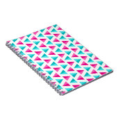 Carnet Motif bleu géométrique de triangles de rose et (Côté Droit)