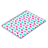 Carnet Motif bleu géométrique de triangles de rose et (Côté gauche)