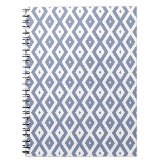 Carnet Motif bleu gris et blanc (Devant)