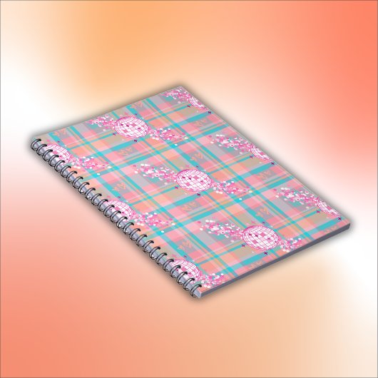 Carnet Motif bleu, rose et rose |