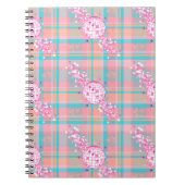 Carnet Motif bleu, rose et rose | (Devant)