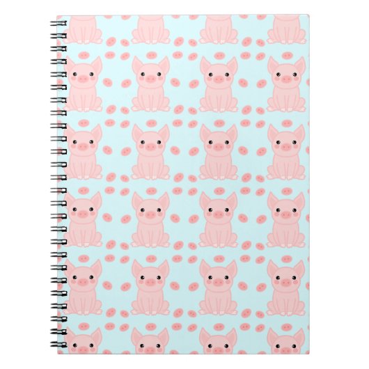 Carnet Motif bleu rose pâle (Devant)
