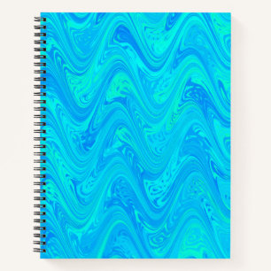 Carnet Motif bleu vert marbré