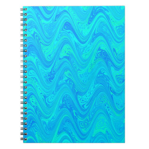 Carnet Motif bleu vert marbré
