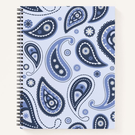 Carnet Motif Blue Paisley (Devant)