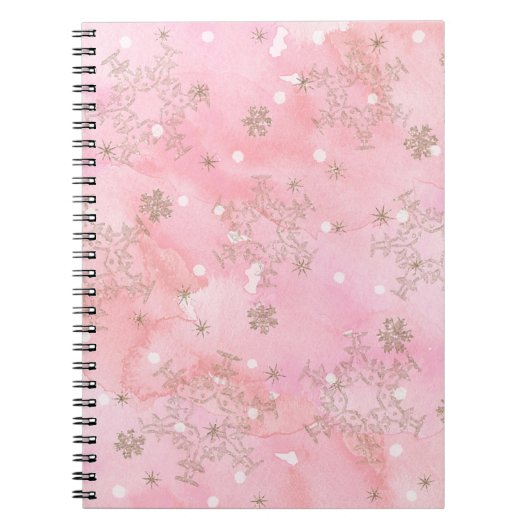Carnet Motif Boho de Noël rose (Devant)