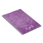 Carnet Motif Boho Dot moderne violet bounce nom de script (Côté Droit)