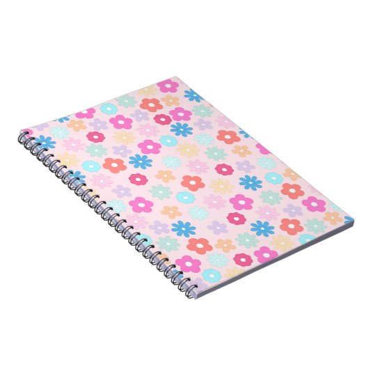 Carnet Motif Boho Rose Daisy Flowers (Côté Droit)