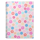 Carnet Motif Boho Rose Daisy Flowers (Devant)