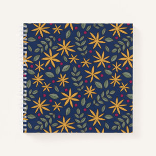 Carnet Motif botanique à motif floral doré