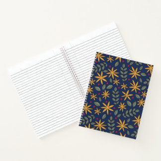 Carnet Motif botanique à motif floral doré