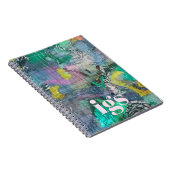 Carnet Motif botanique abstrait vert monogramme (Côté Droit)