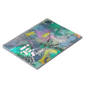 Carnet Motif botanique abstrait vert monogramme (Côté gauche)