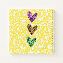 Motif botanique coloré avec cœur Rose bleu