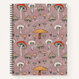 Carnet Motif botanique de champignons