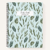 Carnet Motif Botanique de Feuilles Vertes (Devant)