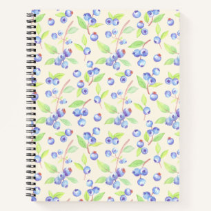 Carnet Motif botanique de myrtille à l'aquarelle mignon